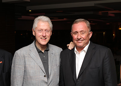 Former US President Bill Clinton and Brent Sadler in Lagos, Nigeria, 2013