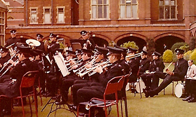 Sgt Brent Sadler plays trumpet in the Royal Masonic School Cadet Force military band