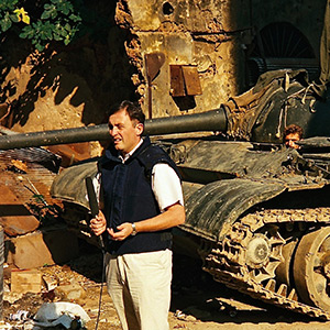Lebanon Civil War. A Beirut tank position