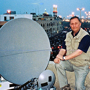 Live from Karbala, Iraq, 2004 for CNN when suicide bombers attacked the city during Ashura