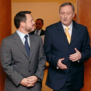 Brent Sadler with King Abdullah of Jordan, 2005