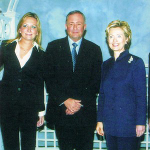 Brent and Jelena Sadler with Senator Hilary Clinton, Boston, USA, 2004