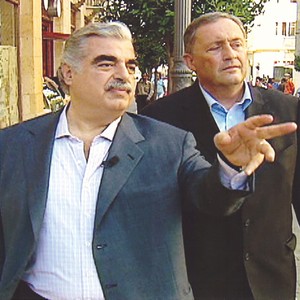 Lebanese Prime Minister Rafik Hariri with Brent Sadler shortly before the PM was assassinated