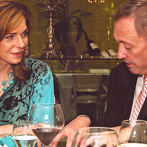 Queen Noor, widow of King Hussein of Jordan, and Brent Sadler attend a CNN event in the United Arab Emirates