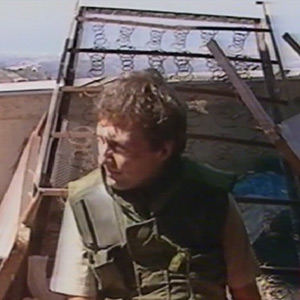 Watch what happens when an incoming artillery shell and machine-gun fire shatter a Brent Sadler report about a fragile ceasefire during Lebanon’s Mountain War, 1982–84